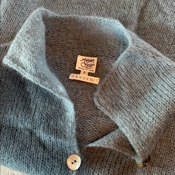 EUC Margaret O'Leary handknit mohair sweater *slate blue * sz 2 - Picture 3 of 8